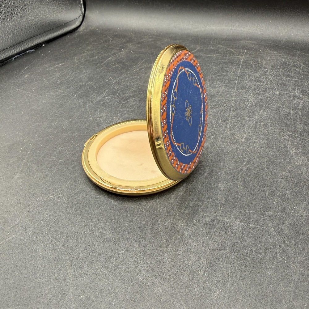 Vintage Stratton England Equestrian Horse Bit Powder Compact Mirror Round 3 In - Picture 2 of 14